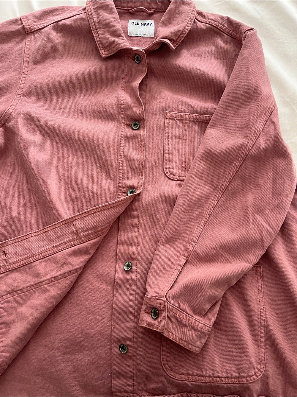 Old Navy Pink Button up Utility Jean Jacket - Picture 3 of 3